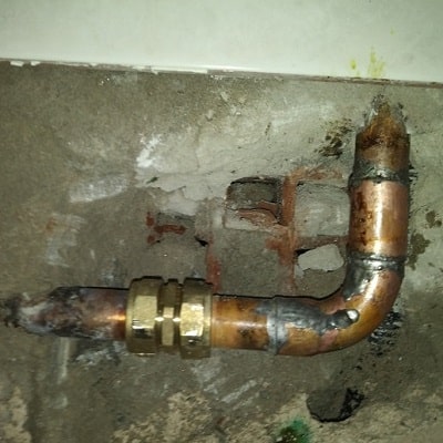Reparación en tubería de cobre