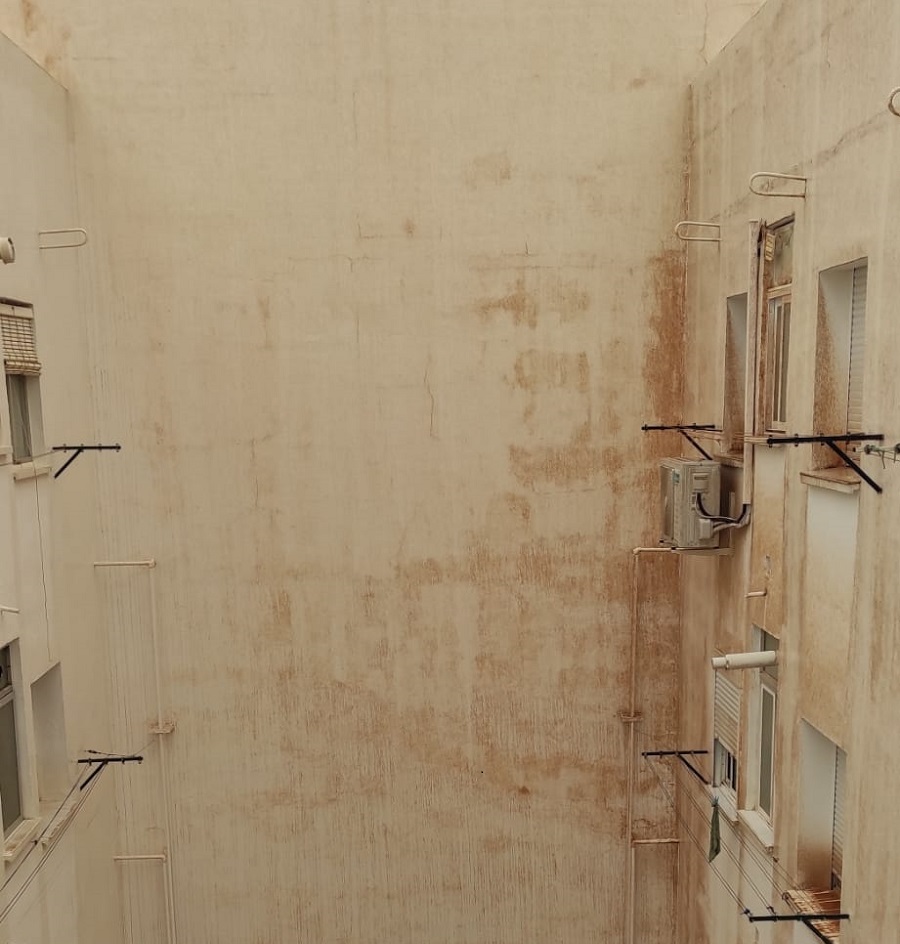 fachada afectada calima en malaga